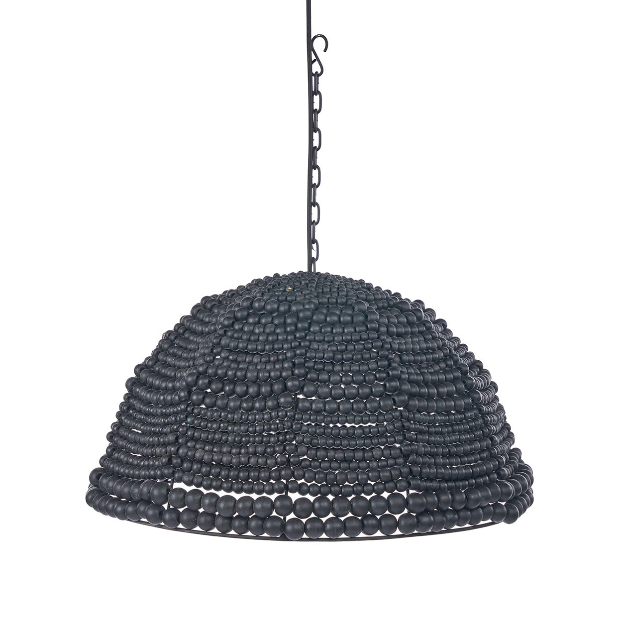 De hanger met houten kralen in koepelvorm - zwart