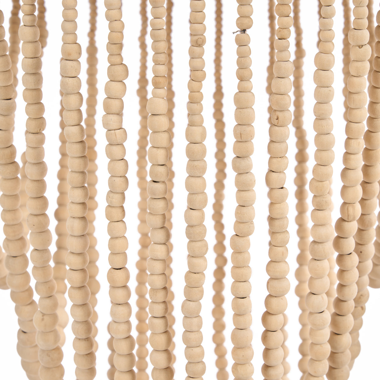 De kroonluchter met houten kralen - naturel - L