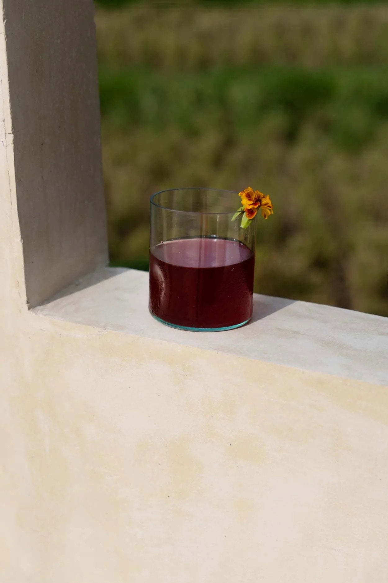 The glass on the rocks