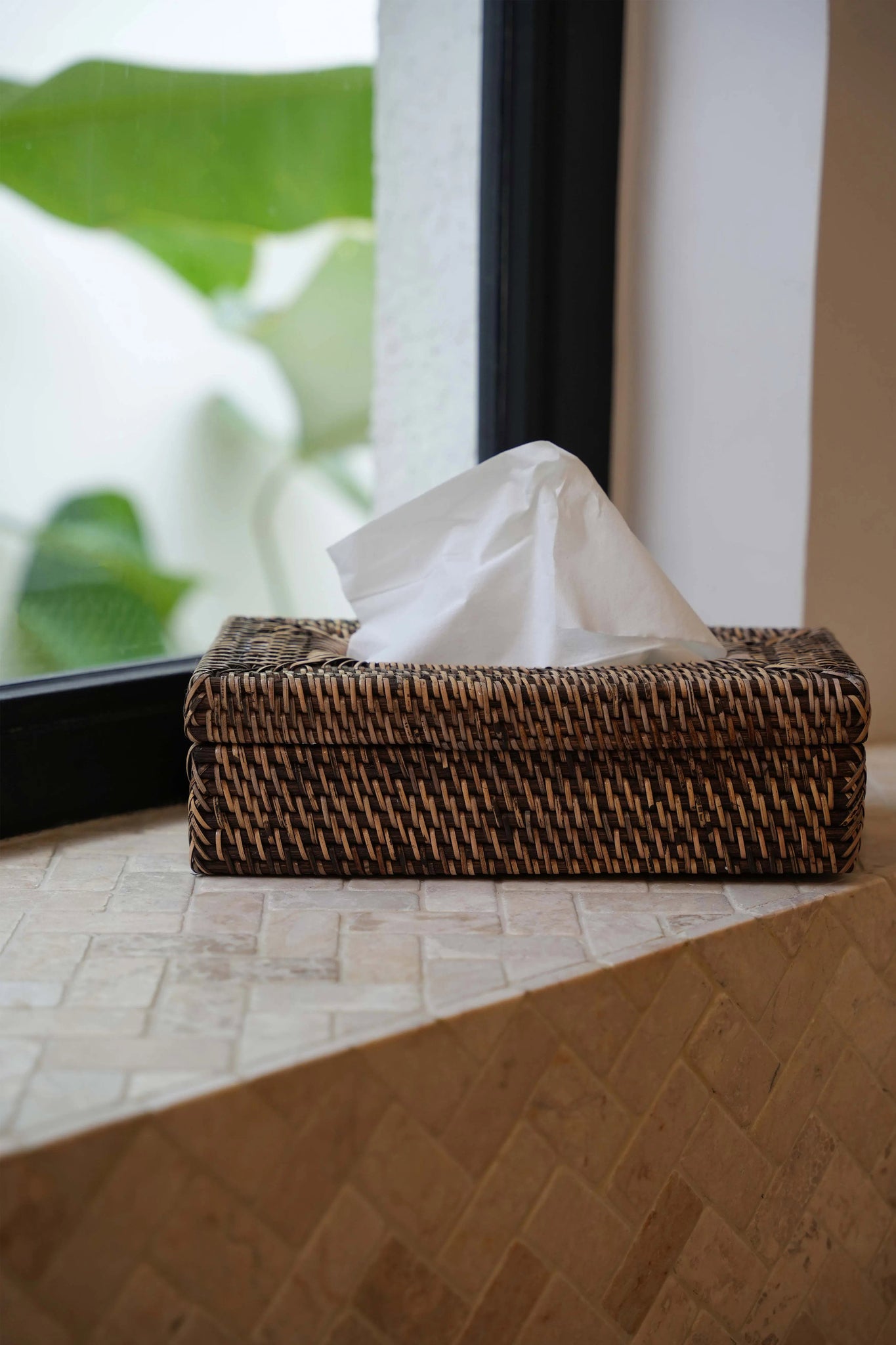De Rattan Classic Tissue Box - Natuurlijk Bruin