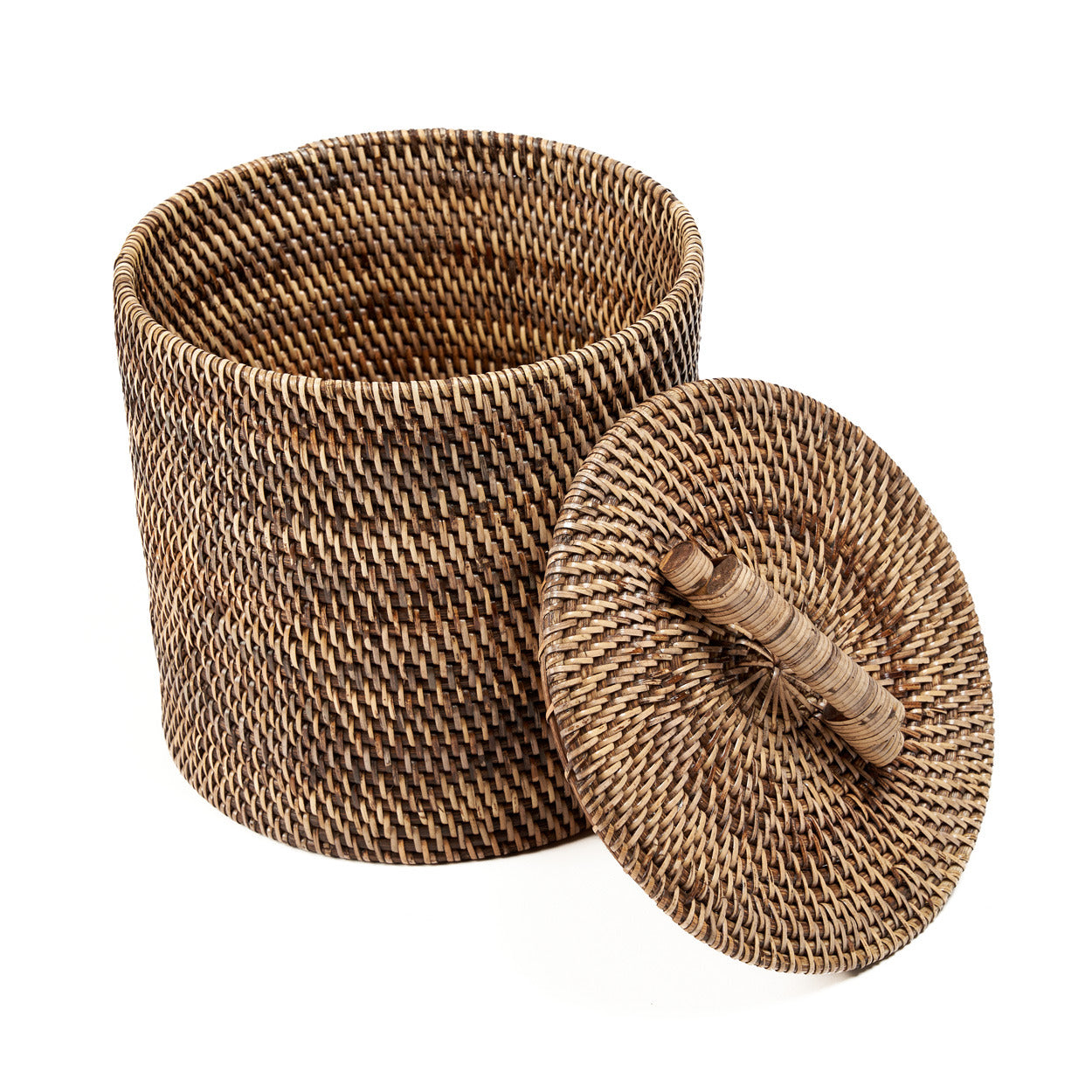 De lage rotanmand - naturel bruin