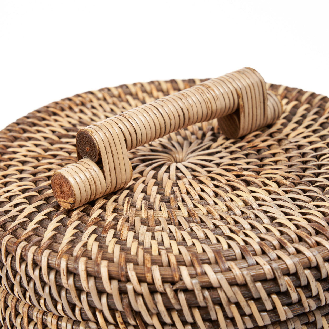 Hoge rotanmand - naturel bruin