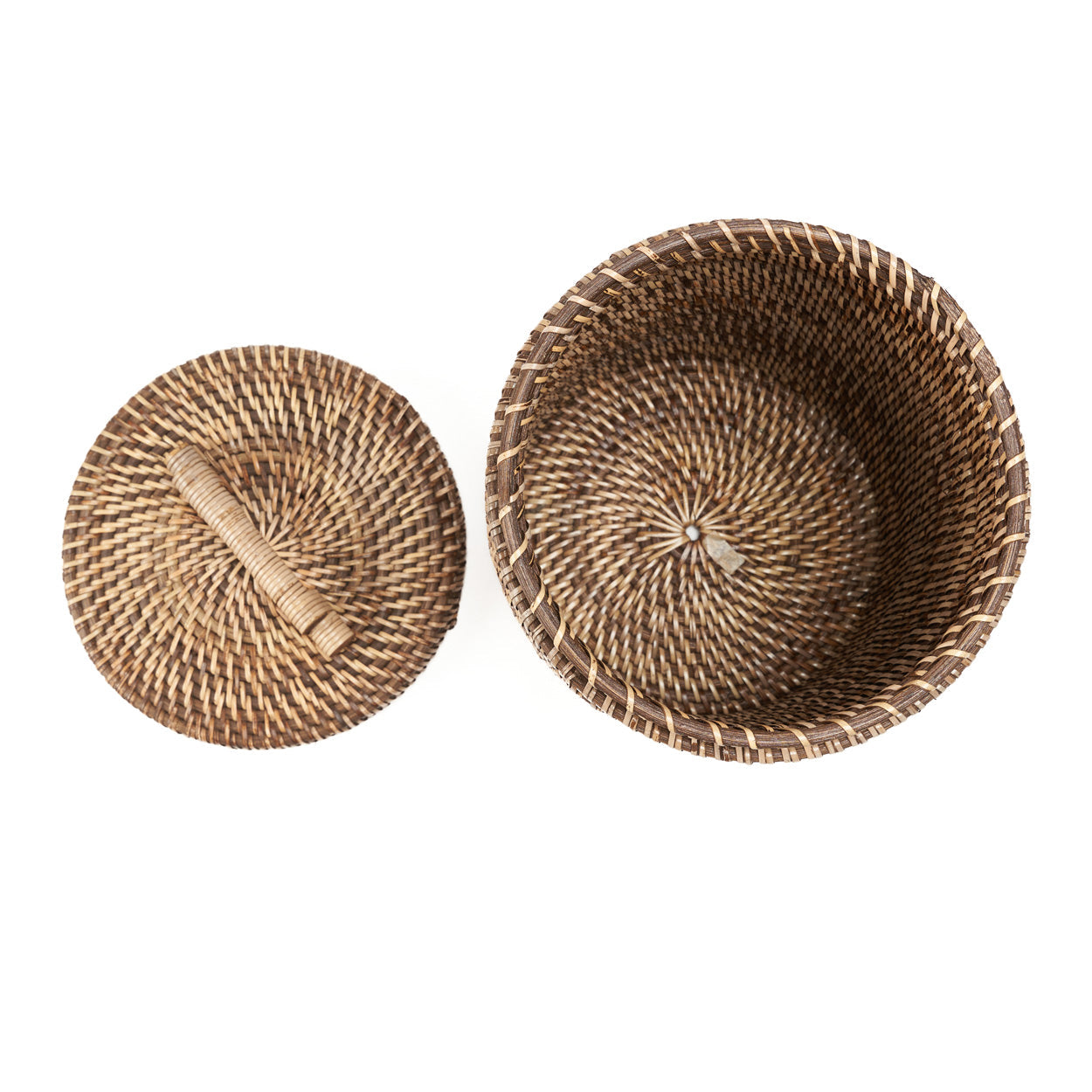 Hoge rotanmand - naturel bruin