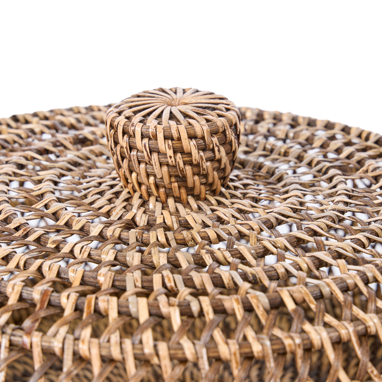 De rotan voedselkap - naturel bruin - L