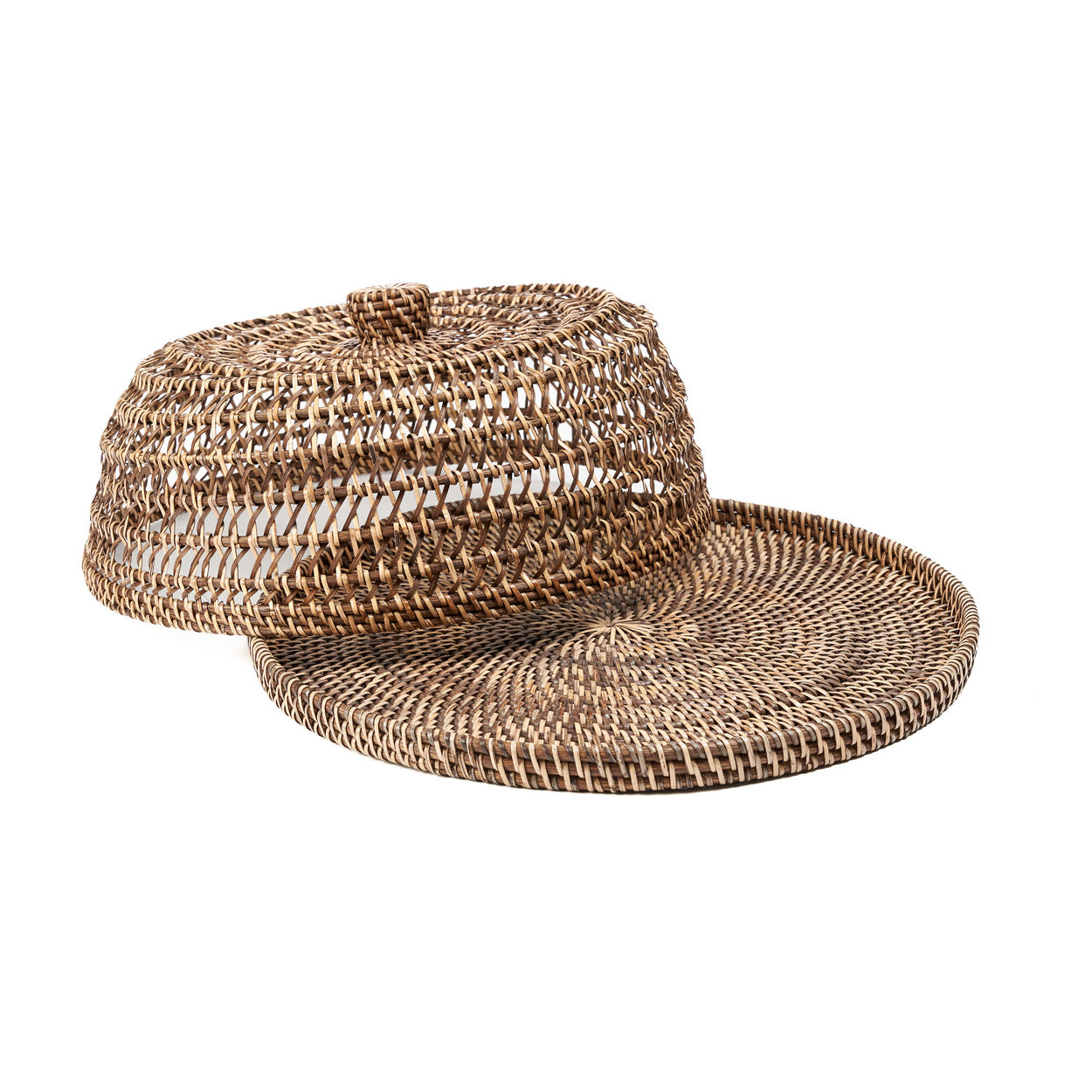 De rotan voedselkap - naturel bruin - L