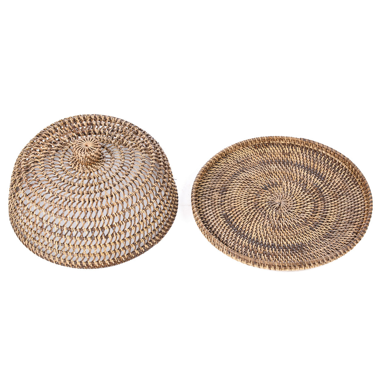 De rotan voedselkap - naturel bruin - L