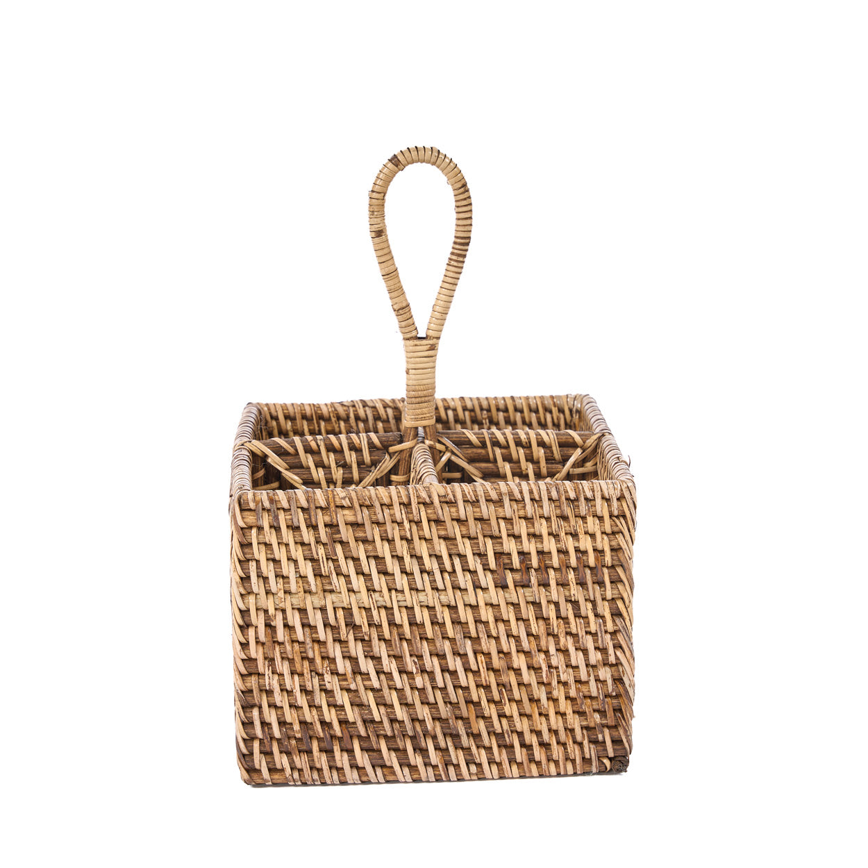 De rotan bestekhouder nr. 4 - naturel bruin