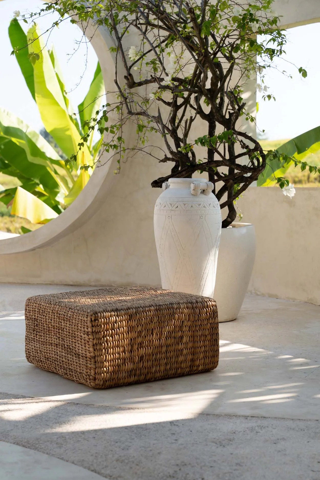 Le Pouf Carré Jacinthe - Naturel - M