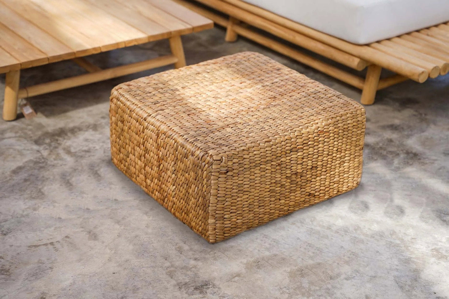 Le Pouf Carré Jacinthe - Naturel - M