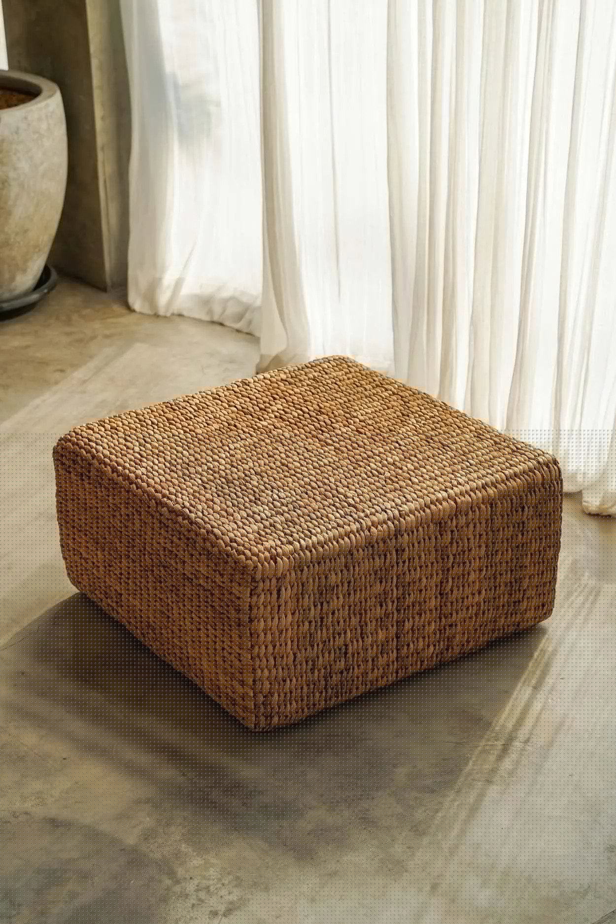 Le Pouf Carré Jacinthe - Naturel - M