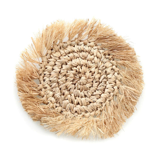 De Fringe Raffia Onderzetter - Natuurlijk