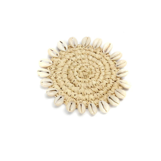 De Raffia Schelp Onderzetter - Natuurlijk