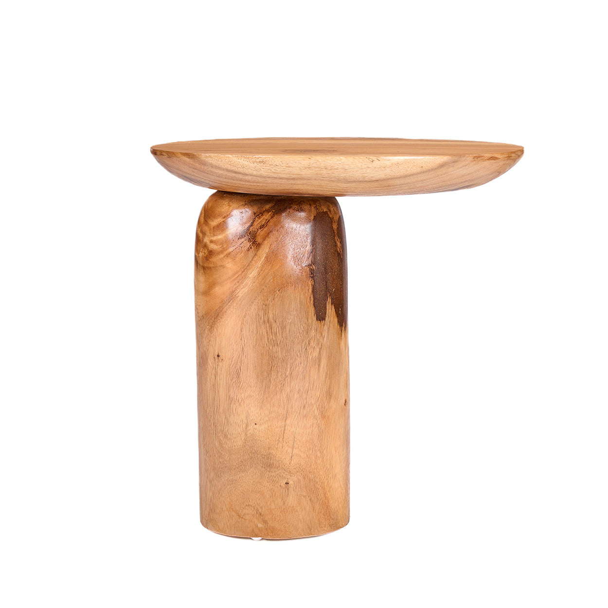 De mangohouten trommel bijzettafel - naturel