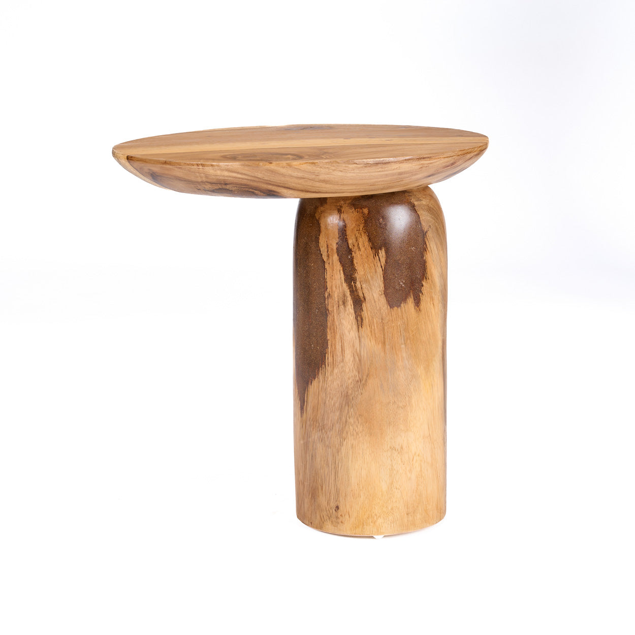 De mangohouten trommel bijzettafel - naturel
