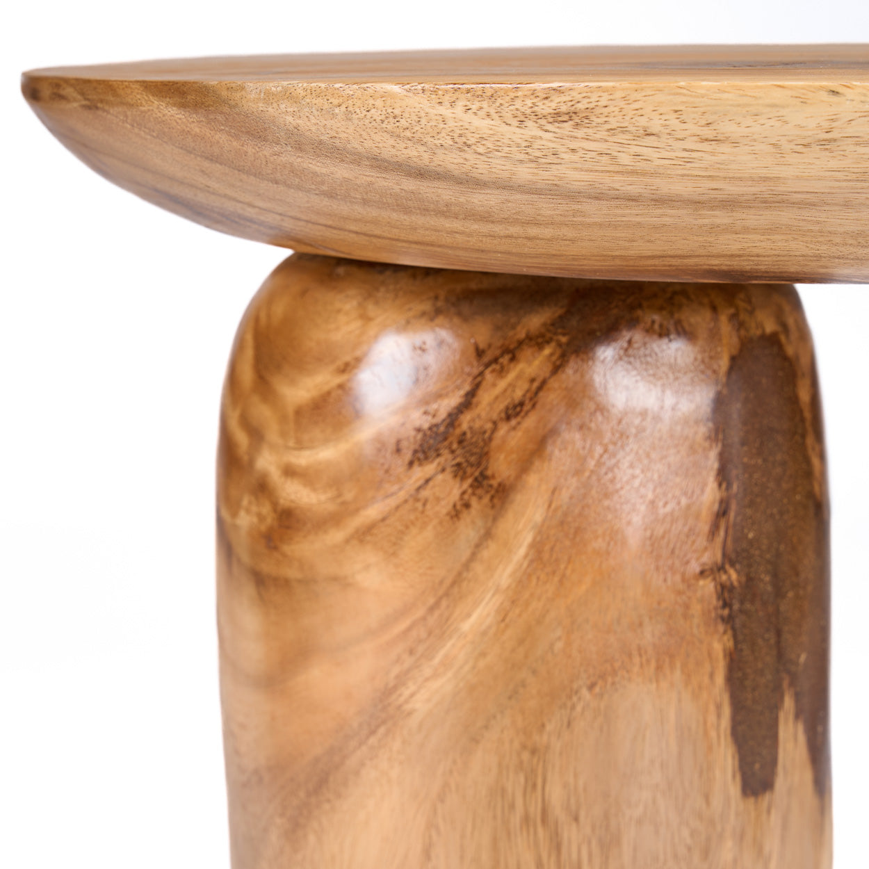 De mangohouten trommel bijzettafel - naturel