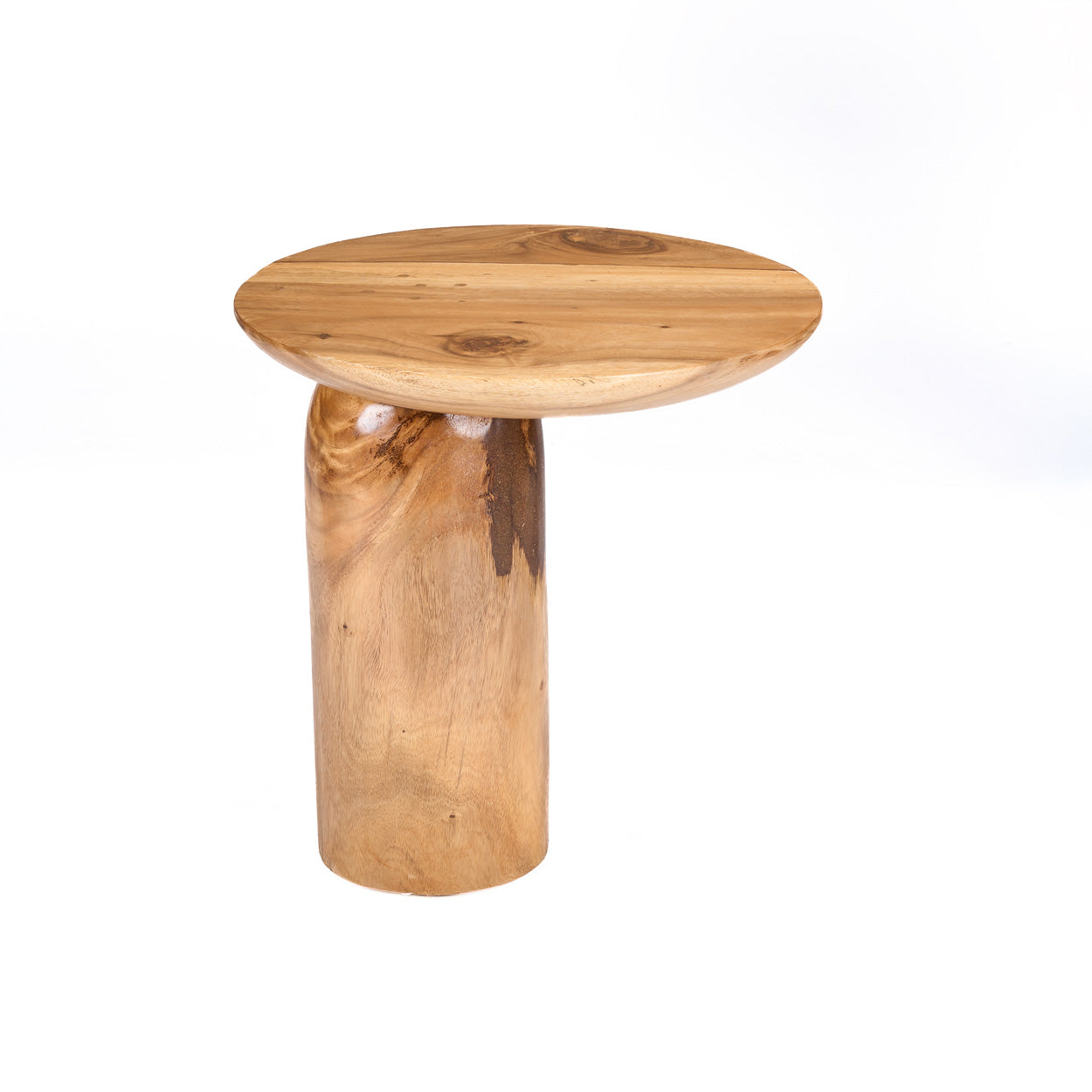 De mangohouten trommel bijzettafel - naturel