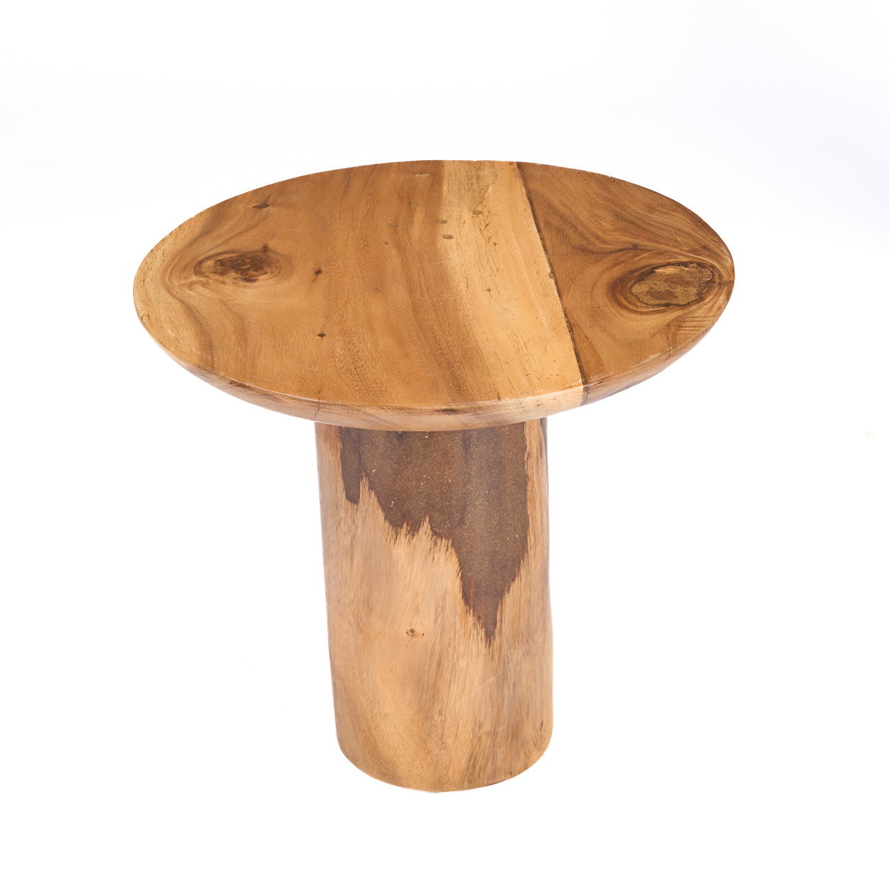 De mangohouten trommel bijzettafel - naturel