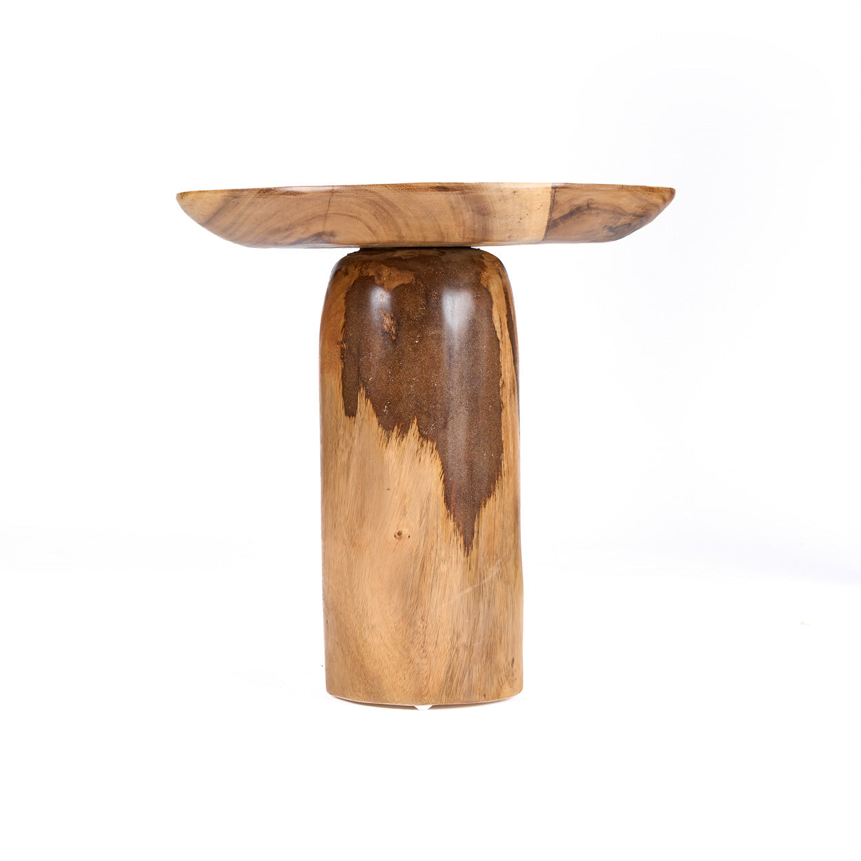 De mangohouten trommel bijzettafel - naturel