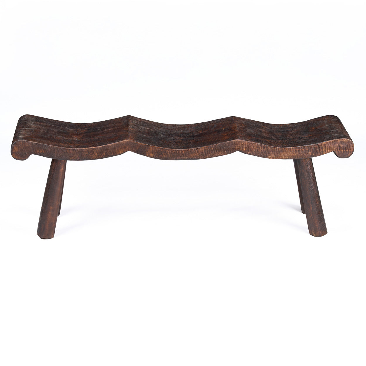 The Lombok Wave Bench - Dark Walnut - M
