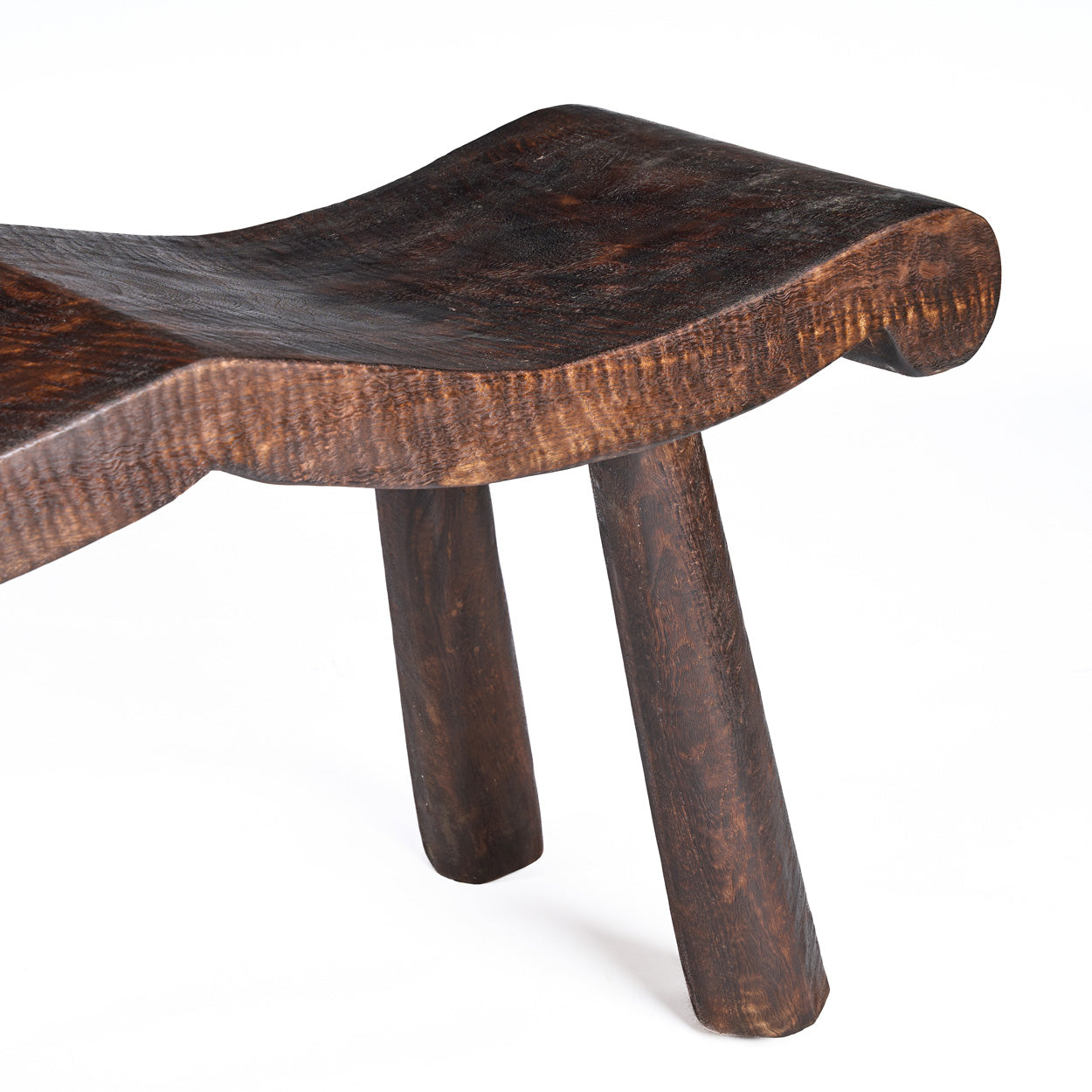 The Lombok Wave Bench - Dark Walnut - M