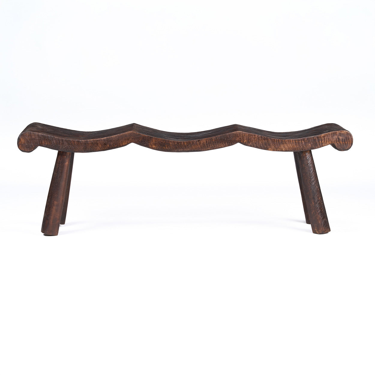 The Lombok Wave Bench - Dark Walnut - M