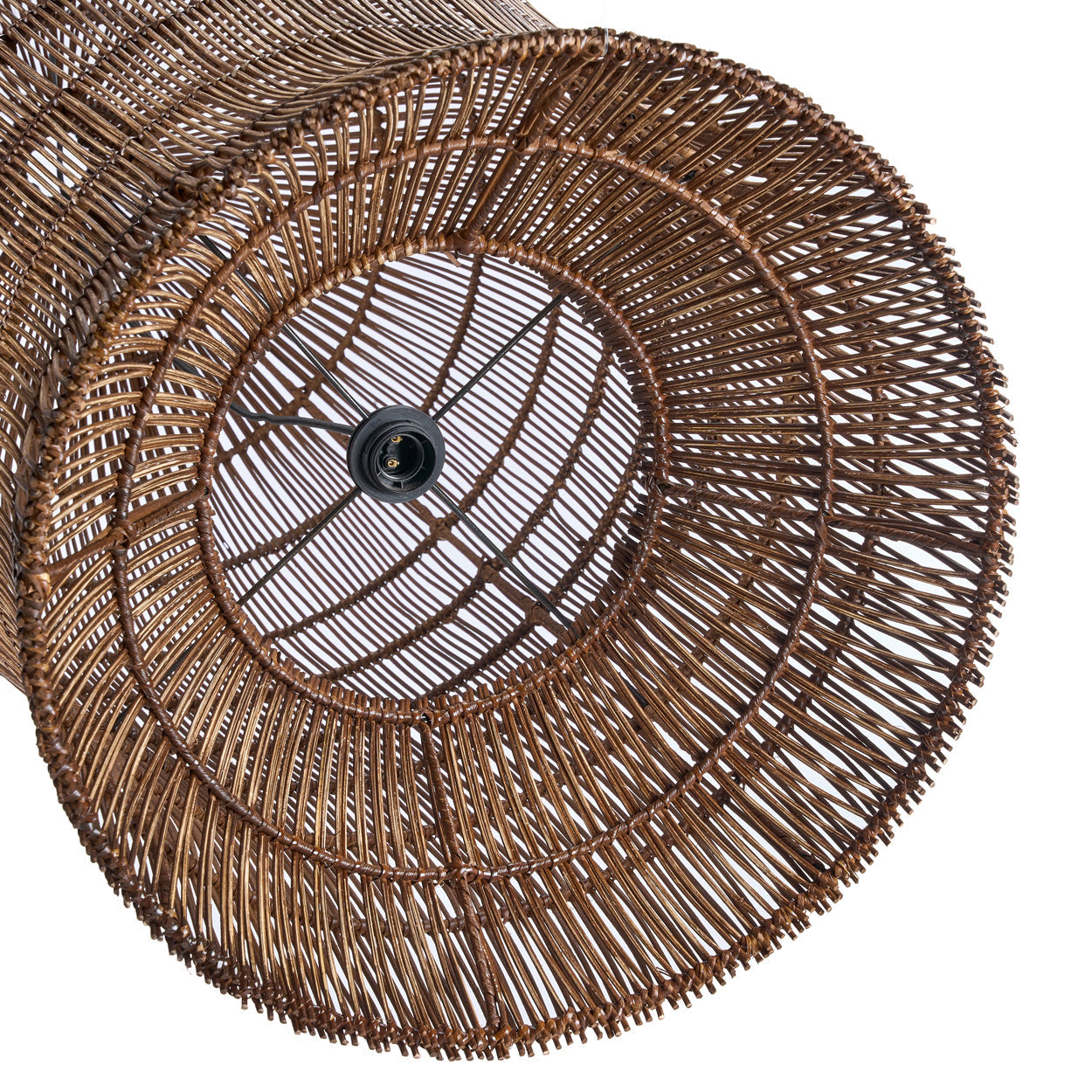 Geweven bel-hanglamp - donker walnoot - XL