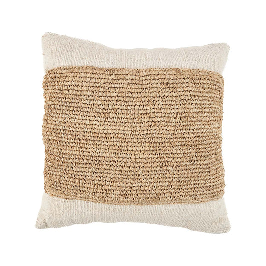 De Raffia Stempel Kussenhoes - Natuurlijk