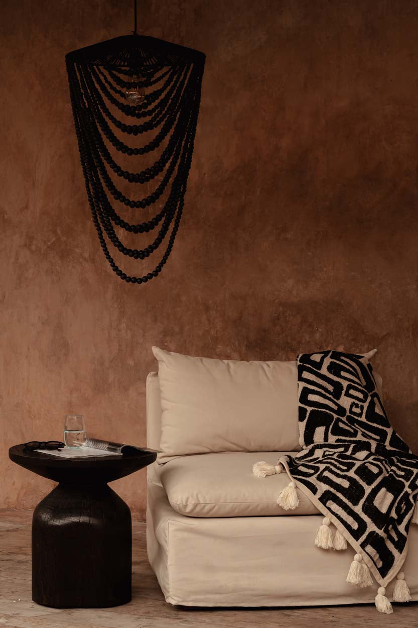 The Aztec Bedspread - Natural Black