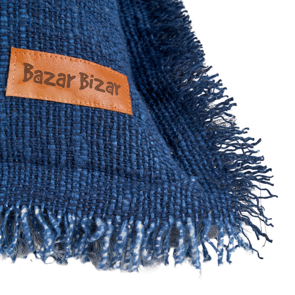 De Indian Blue kussenhoes met franjes