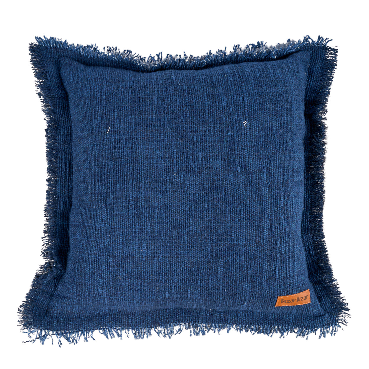 De Indian Blue kussenhoes met franjes