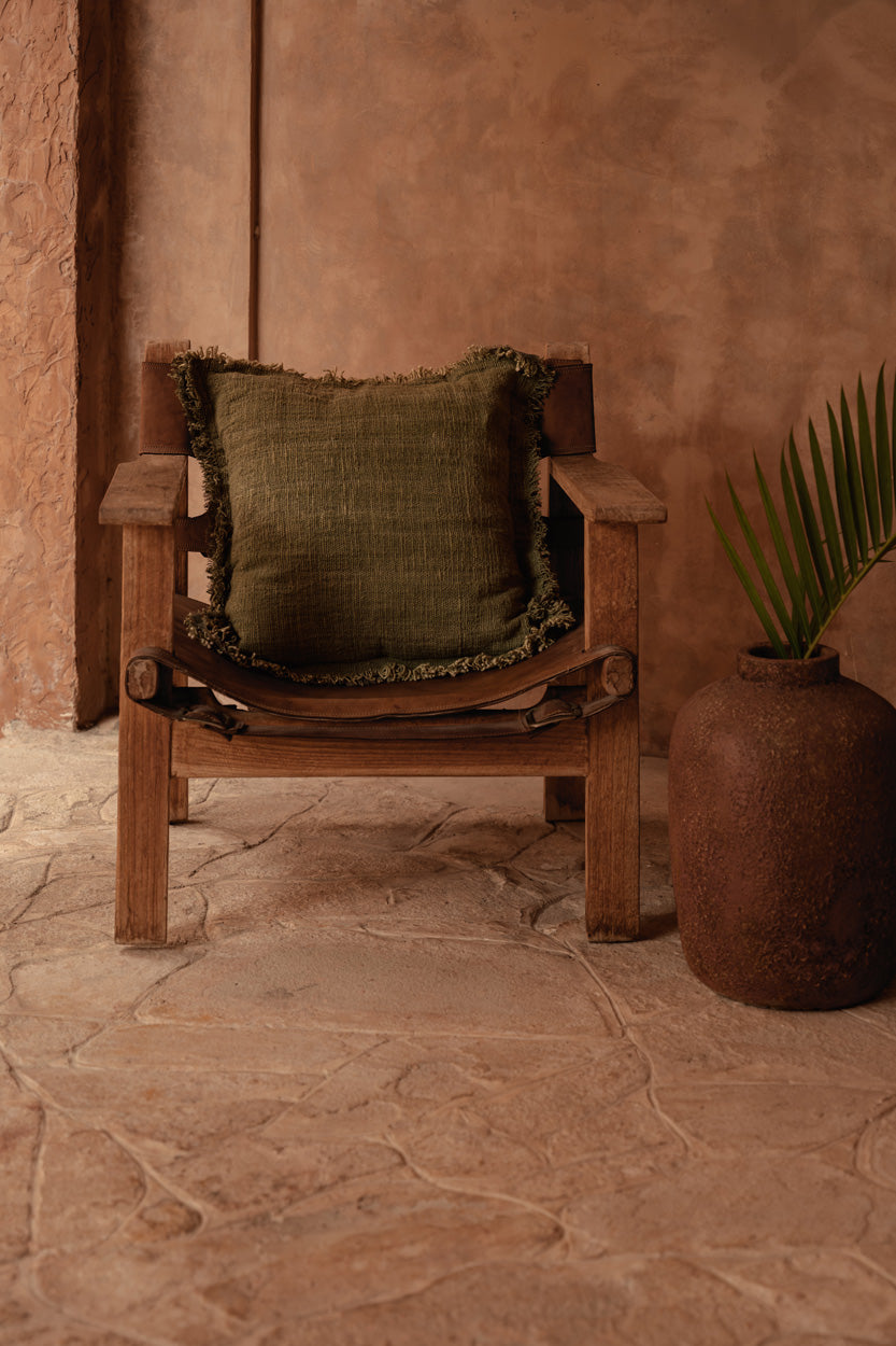 De Jungle Fringe kussenhoes - groen