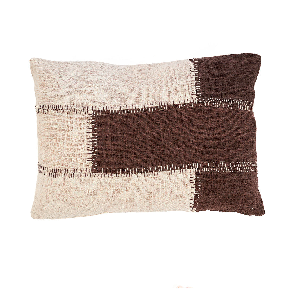 De Cocoa Patchwork Kussenhoes - Natuurlijk Bruin