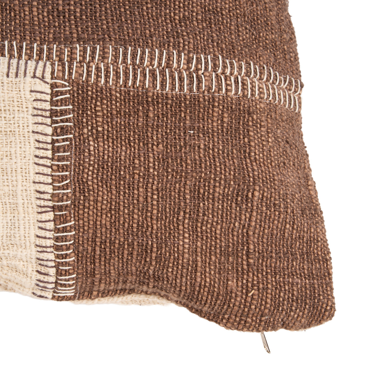 De Cocoa Patchwork Kussenhoes - Natuurlijk Bruin