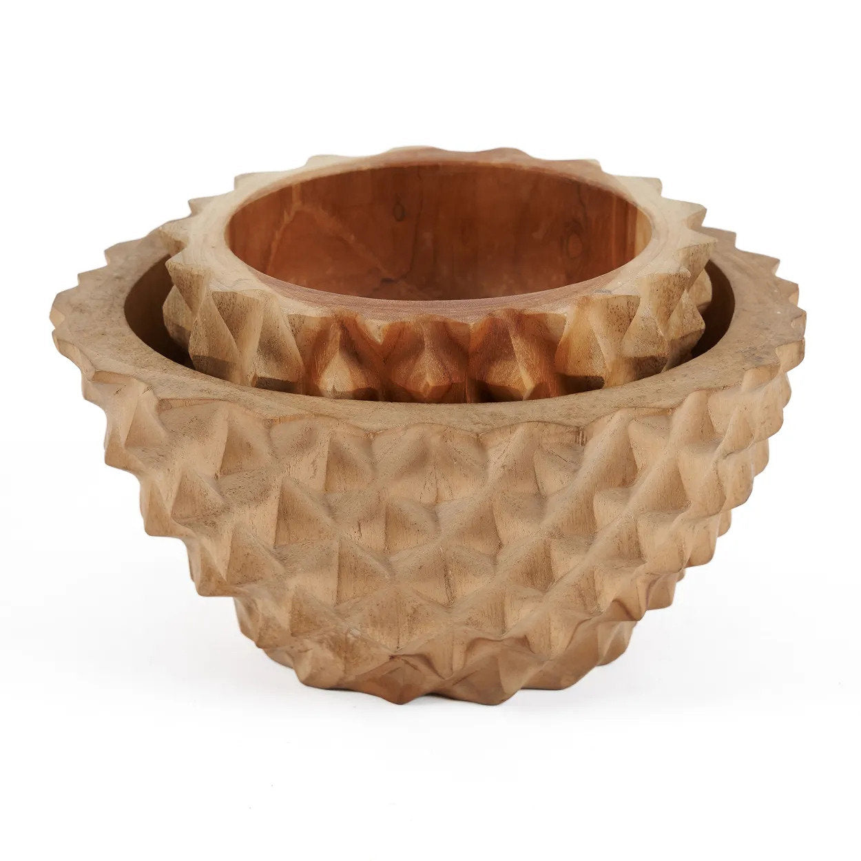 Le bol de durian en racine de teck - M