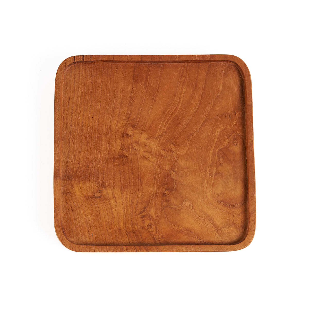 Het vierkante teakbord onderzetter - naturel - XS
