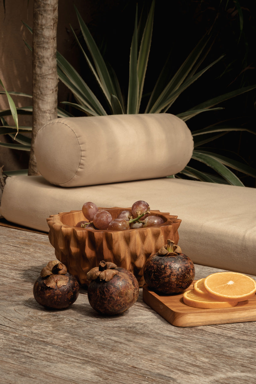 Het vierkante teakbord onderzetter - naturel - XS