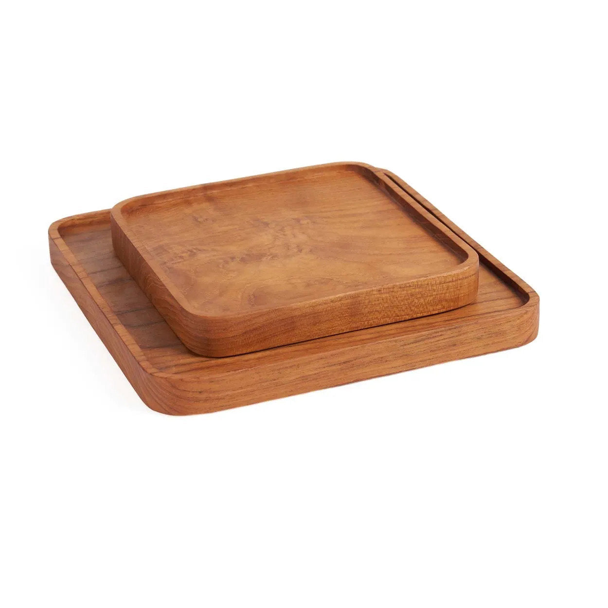 Het vierkante teakbord onderzetter - naturel - XS