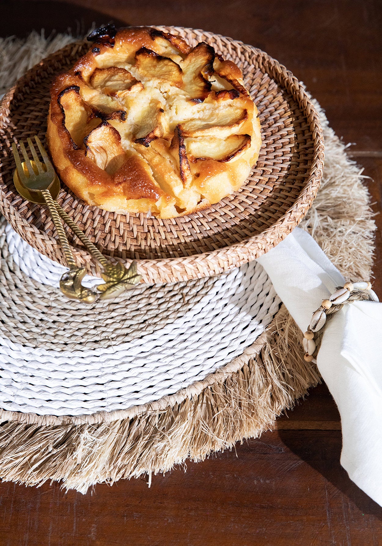 The seagrass raffia placemat - natural white