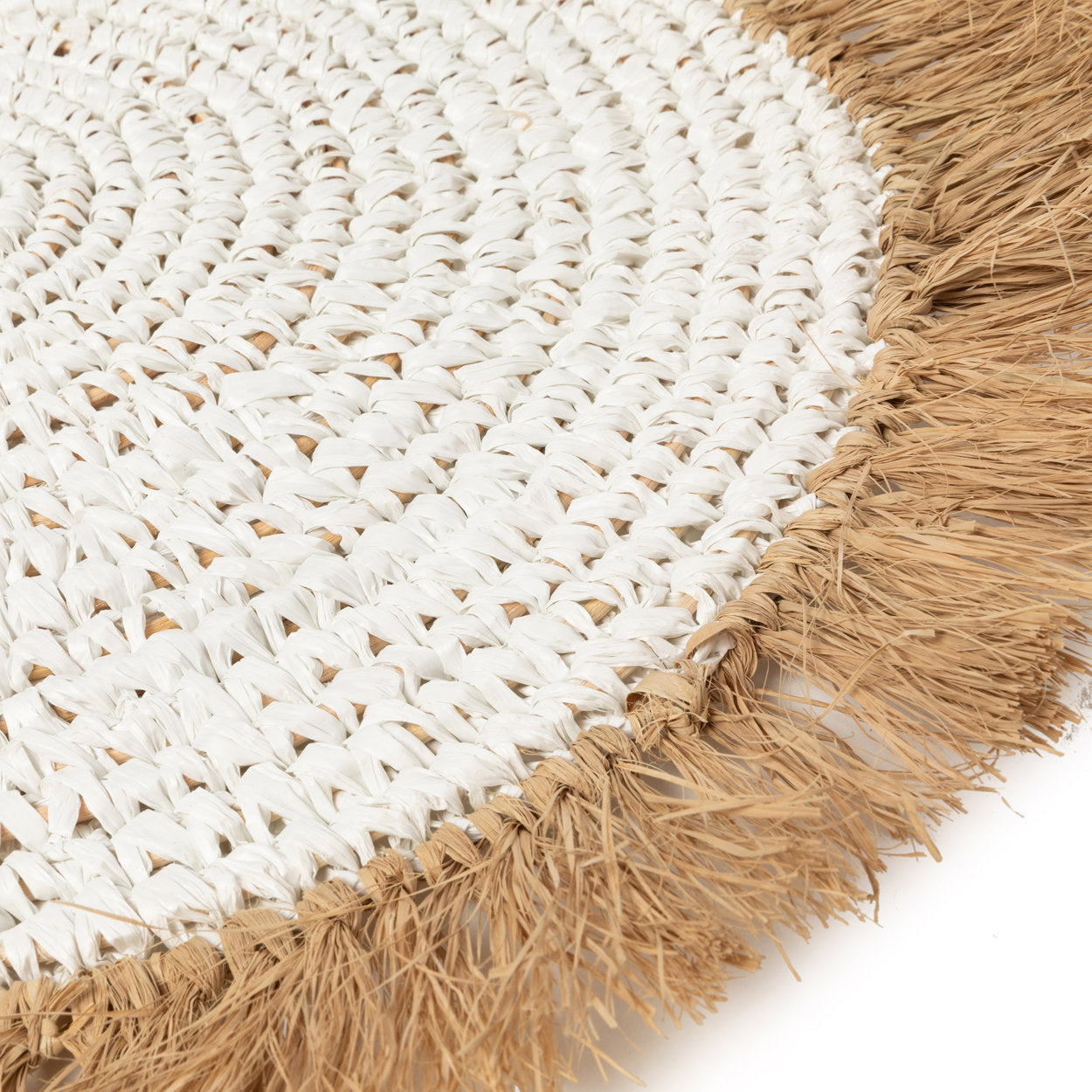 De Waterhyacint Raffia Placemat - Wit Natuurlijk