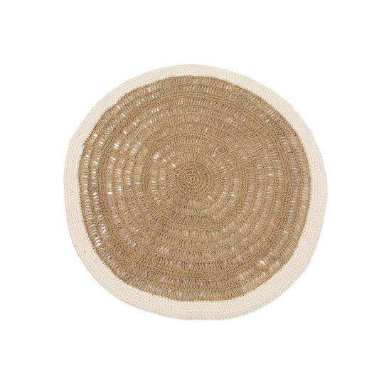 The Seagrass &amp; Cotton Round Rug - Natural White - 100