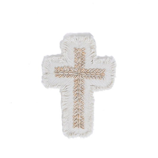 The Macramé Cross - White