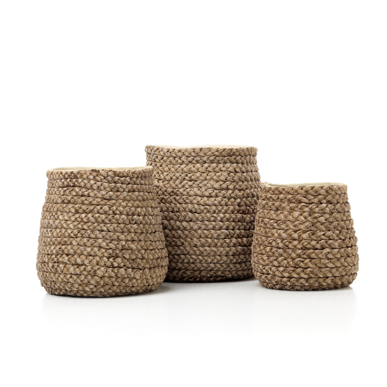De Nep Gevlochten Plantenpot - Naturel - L