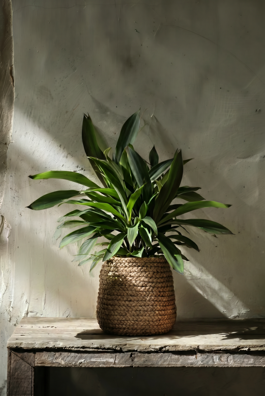 De Nep Gevlochten Plantenpot - Naturel - L