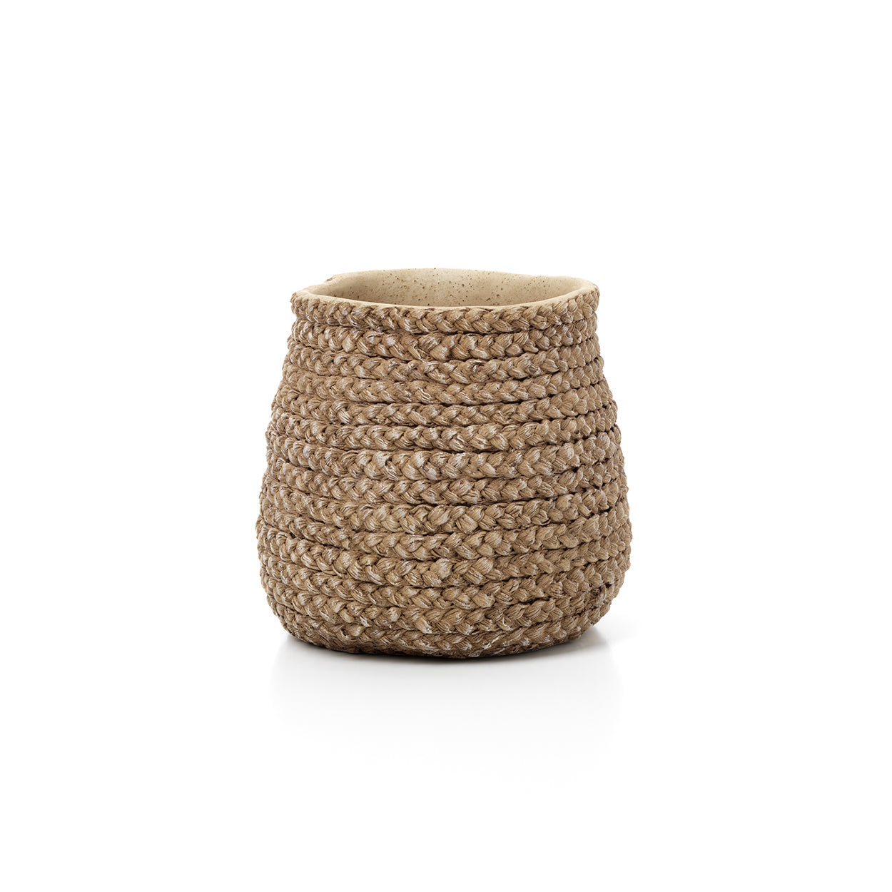 De nep-gevlochten plantenpot - naturel - M