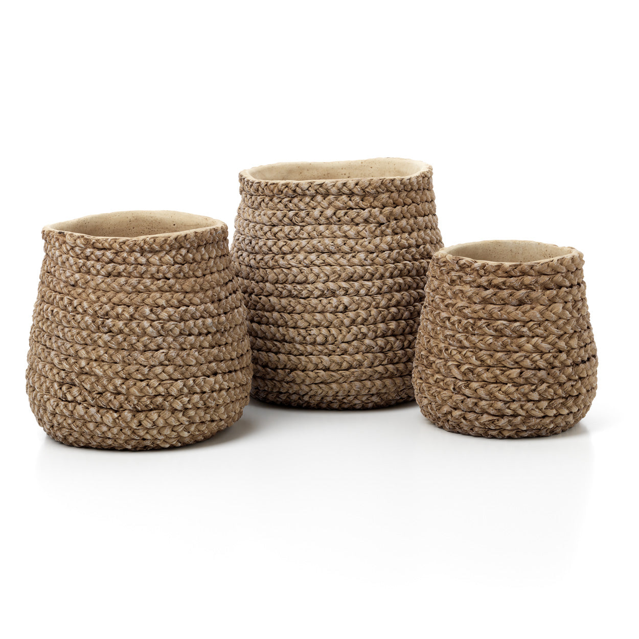De nep-gevlochten plantenpot - naturel - M