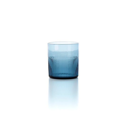 Azuurblauwe geribbelde lage tumbler - blauw