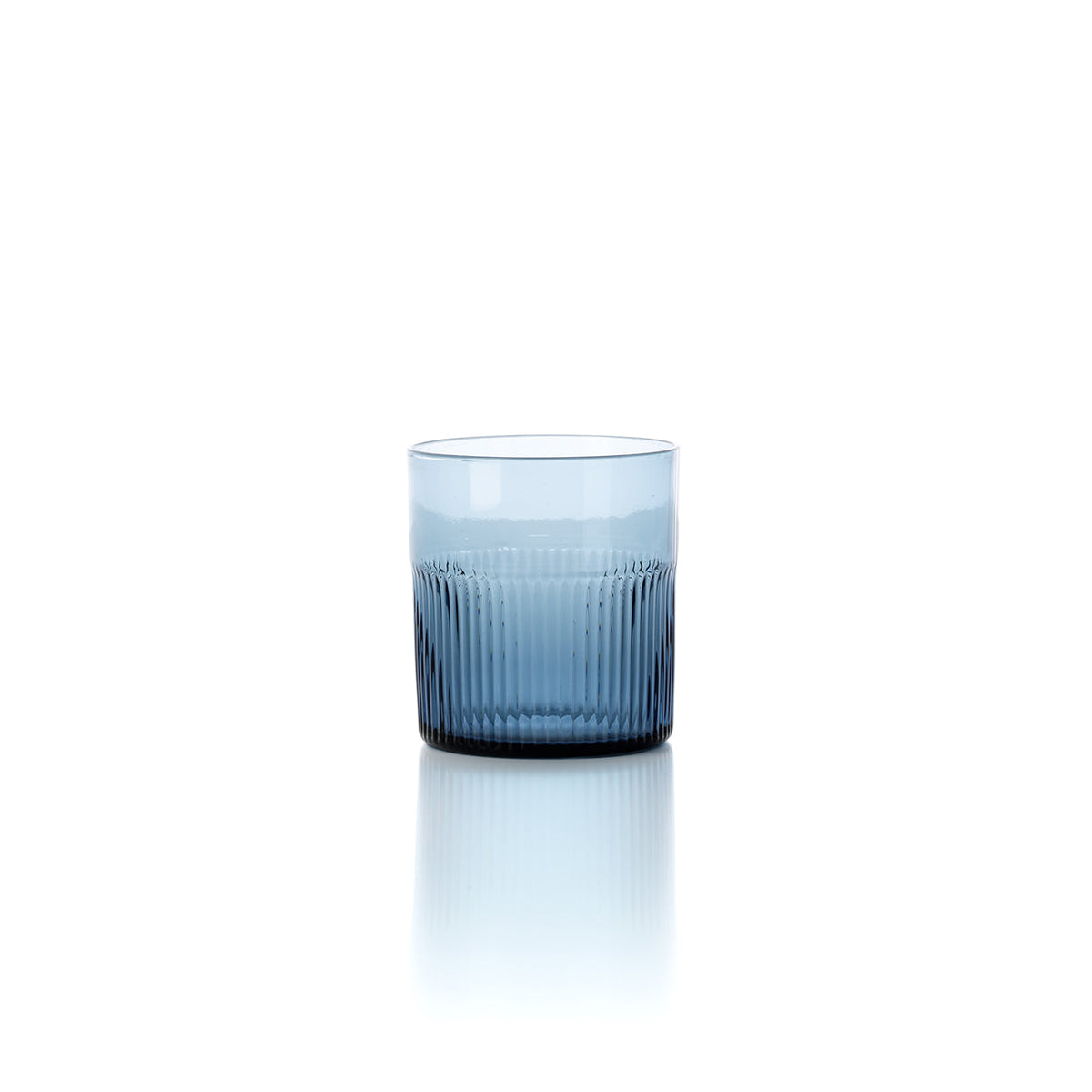 Azuurblauwe geribbelde lage tumbler - blauw