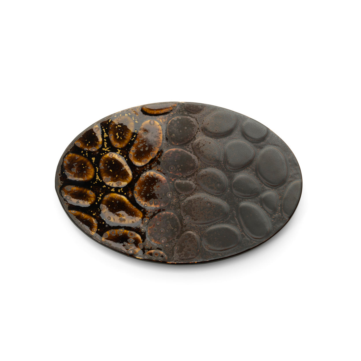 Het Merapi ovale bord - bruin