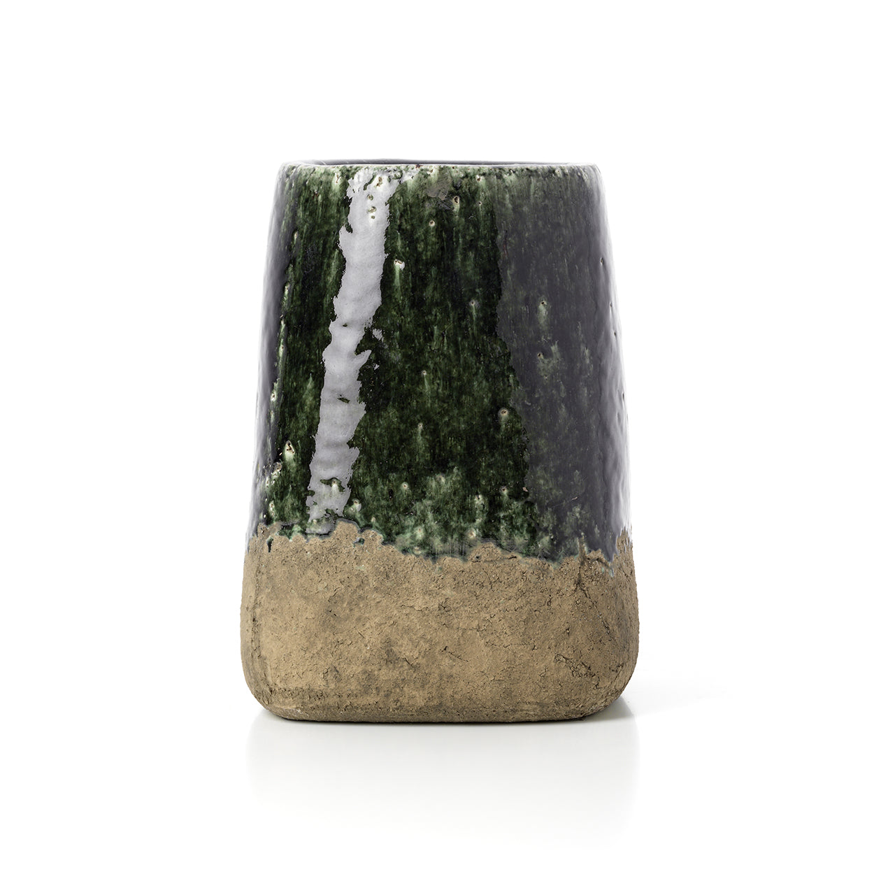 De Moss conische plantenpot - betongroen - L