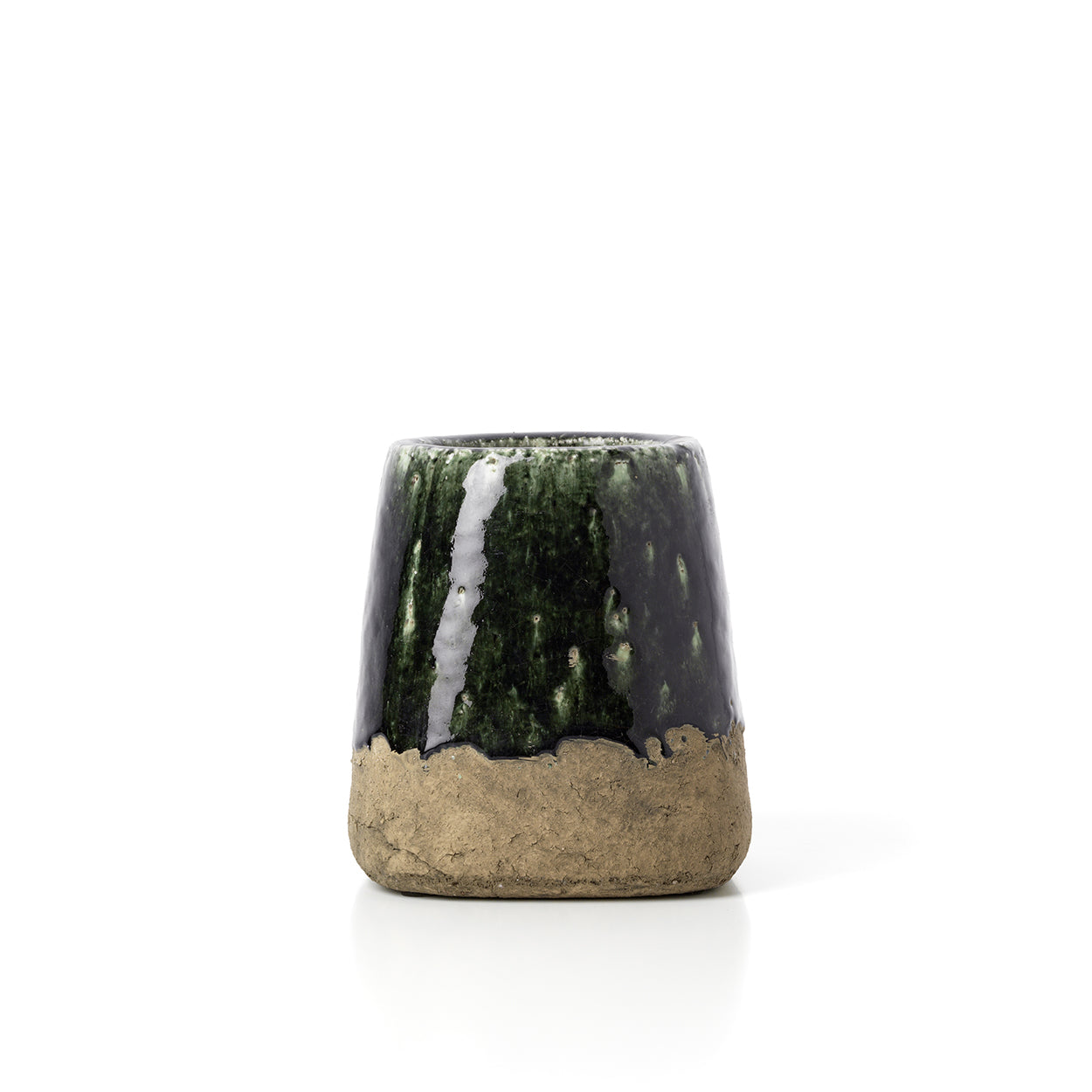 The Moss conische plantenpot - betongroen - S